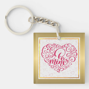 Porte-clés Be Mine" Texte Vintage : Heureuse Sainte-Valentin