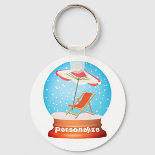 Porte-clés Beach snow globe