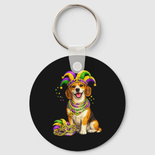 Porte-clés Beagle Chien Thème Mardi Gras Mignon