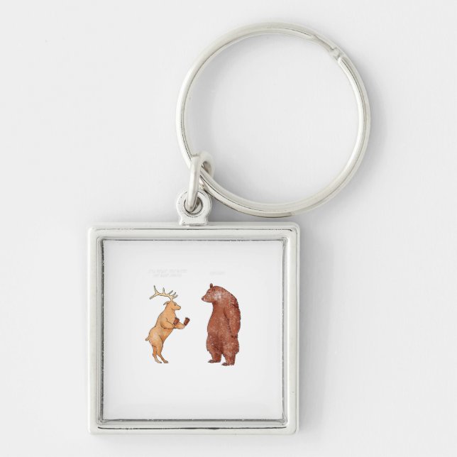 Porte-clés Bear Hands Oh Deer Funny Sayings Pun Gift  (Devant)