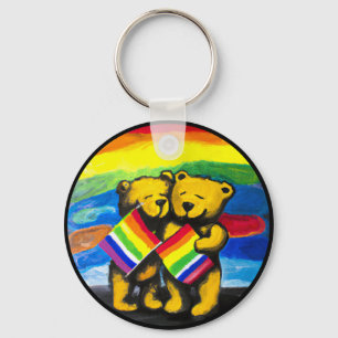 Porte-clés Bears Love Couple LGBT Arc-en-ciel
