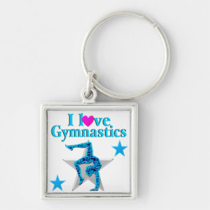 PORTE-CLÉS BEAU BLEU J'AIME LA GYMNASTIQUE