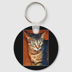 Porte-clés Beau chat tigré artistique