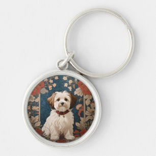Porte-clés Beau Chien Havanais William Morris Floral