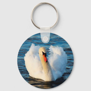 Porte-clés Beau cygne blanc dans le lac