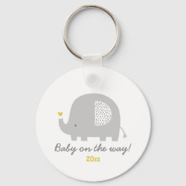 Porte-clés Beau éléphant avec année de naissance