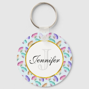 Porte-clés Beau Motif à papillon aquarelle