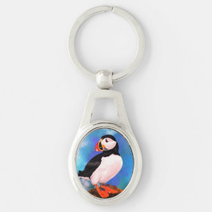 Porte-clés Beau Oiseau de Puffin Atlantique - Peinture 