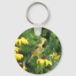 Porte-clés Beau Porte - clé d'oiseaux jaunes