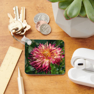 Porte-clés Beauté botanique stratifiée, Chrysanthème