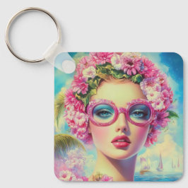 Porte-clés Beauté tropicale rétro
