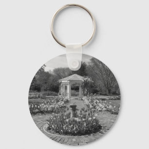 Porte-clés Beautiful Flower Garden in Black and White