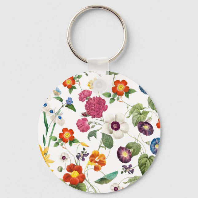 Porte-clés Beautiful Watercolor Botanical (Recto)