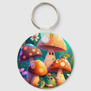 Porte-clés Beaux champignons mignons