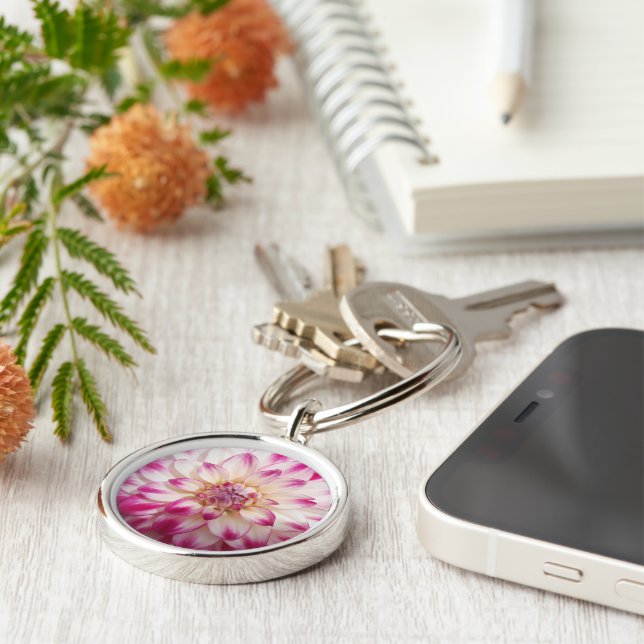 Porte-clés Beaux"Gaye Elise Beda", "Fleur rose", Sacs (Côté)