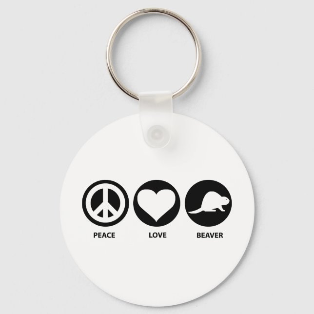 Porte-clés Beaver Peace Love (Recto)