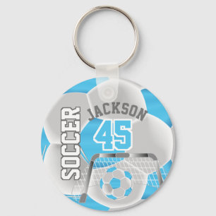 Porte-clés Bébé Bleu et Blanc Football ⚽ Ball Sport