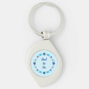 Porte-clés Bébé bleu Papillons et fleurs personnalisés
