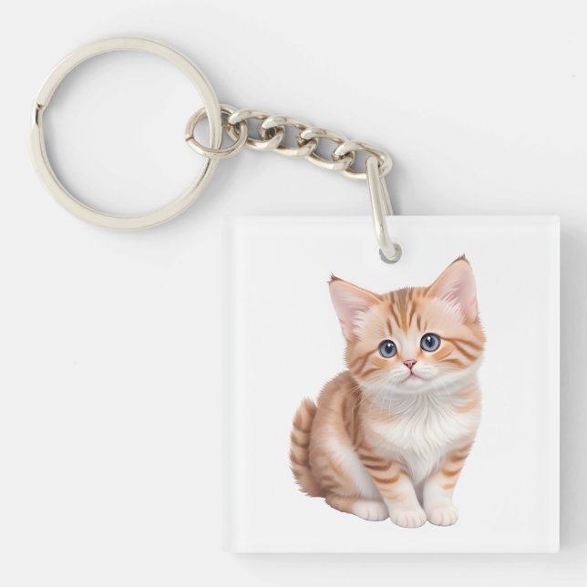 Porte-clés Bébé Chat Adorable Mignon  (Devant)