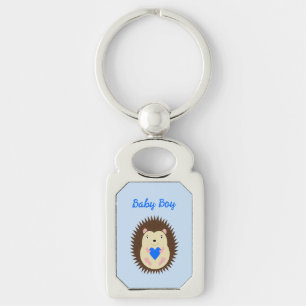 Porte-clés Bébé Garçon Cœur Hérisson Personnalisé