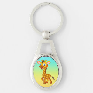 Porte-clés Bébé girafe mignon souriant dessin animé-35280