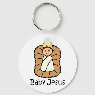 Porte-clés Bébé Jésus Dans Un Manger