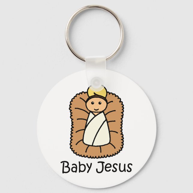 Porte-clés Bébé Jésus Dans Un Manger (Recto)