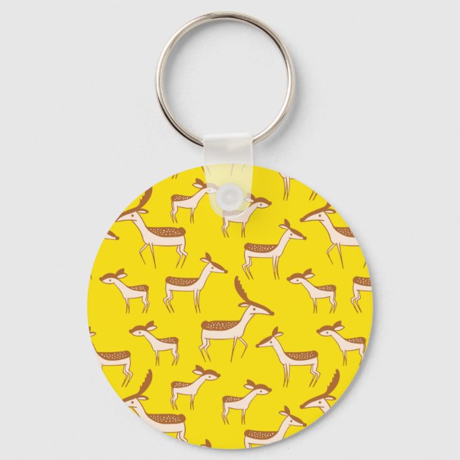 Porte-clés Bébé mignon cerf et famille (Recto)