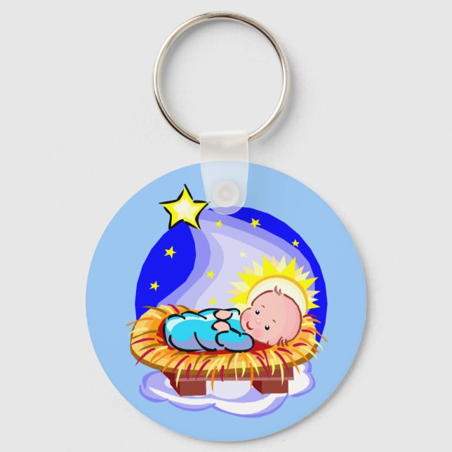 Porte-clés Bébé mignon Jésus Et Étoile (Recto)