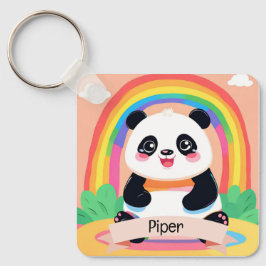 Porte-clés Bébé mignon Panda arc-en-ciel