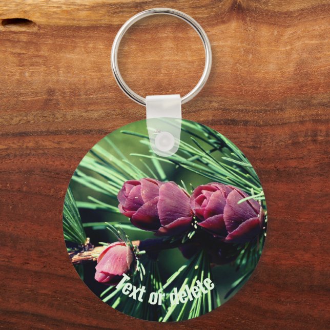 Porte-clés Bébé Pine Cônes Nature Personnalisée (Recto)