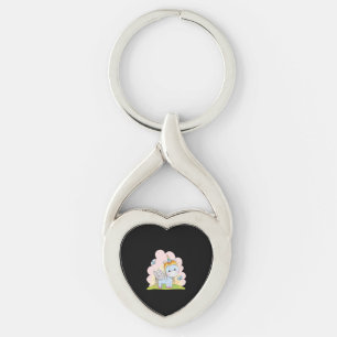 Porte-clés Bébé Unicorne Papillon Barrière Aquarelle