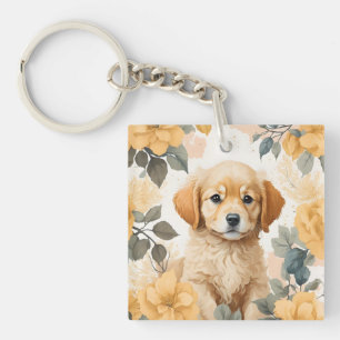Porte-clés Bébés mignons animaux Golden Retriever Puppy