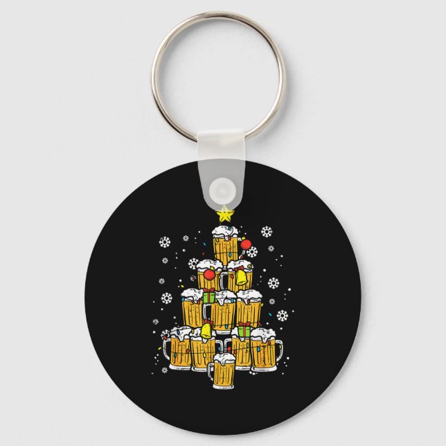 Porte-clés Beer Christmas Tree Xmas Brew Dad Men  (Recto)
