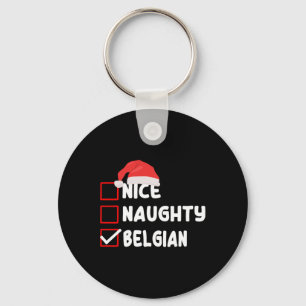Porte-clés Belgique Costume de Noël Funny Belgique Noël Père