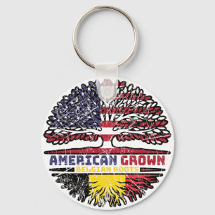 Porte-clés Belgium Belgian US American États-Unis Tree