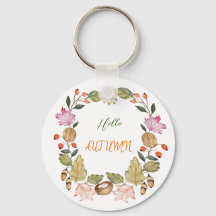 Porte-clés Belle aquarelle couronne d'automne