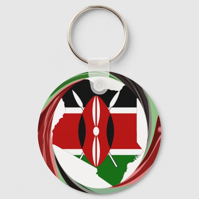 Porte-clés Belle belle carte Kenyan Whirlwind Design (Recto)