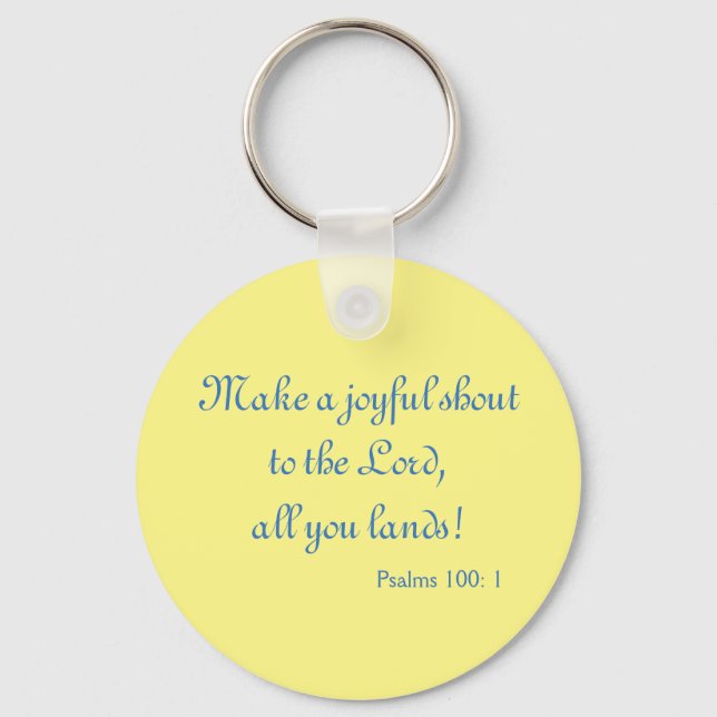 Porte-clés Belle Bible Verse Jaune et Bleu (Recto)