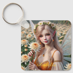 Porte-clés Belle Fée Novembre en Chrysanthèmes
