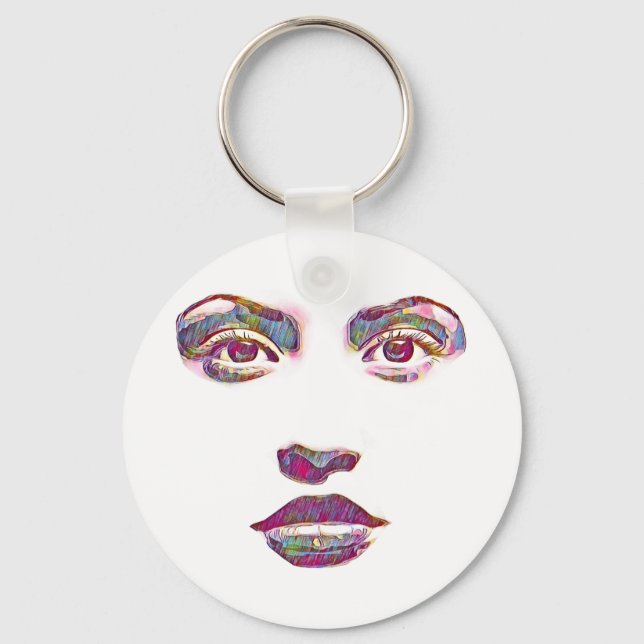 Porte-clés belle femme abstraite face maquillage beauté art (Recto)