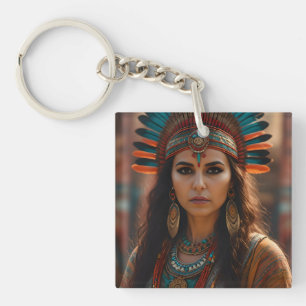 Porte-clés Belle femme aztèque