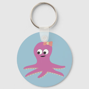 Porte-clés Belle fille rose Octopus