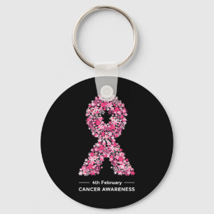 Porte-clés Belle Fleur World Cancer Day Sensibilisation