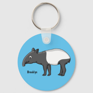 Porte-clés Belle illustration de tapir de dessin animé