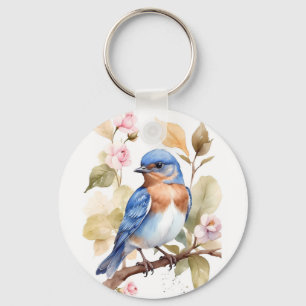 Porte-clés Belle peinture à l'aquarelle de Bluebird