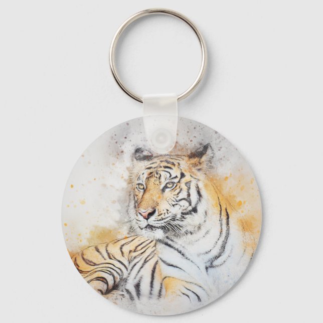 Porte-clés Belle peinture sur tigre du Bengale (Recto)