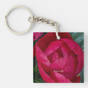 Porte-clés Belle Pierre rouge florissante
