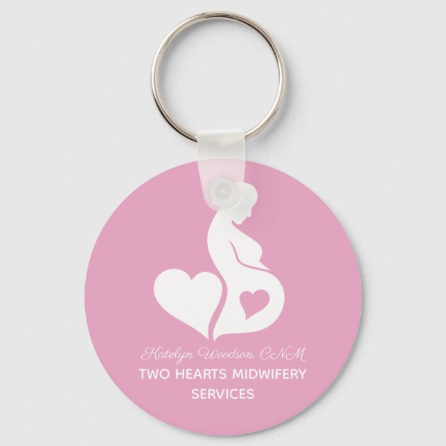 Porte-clés Belle sage-femme Doula OBGYN rose Personnalisé (Recto)