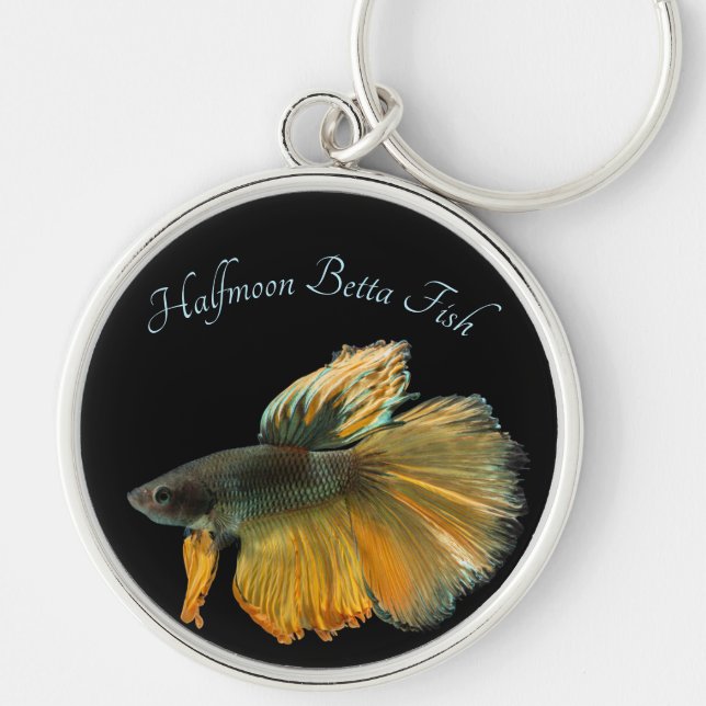 Porte-clés Belle Siamese Combattre Poisson Betta demi-lune (Devant)